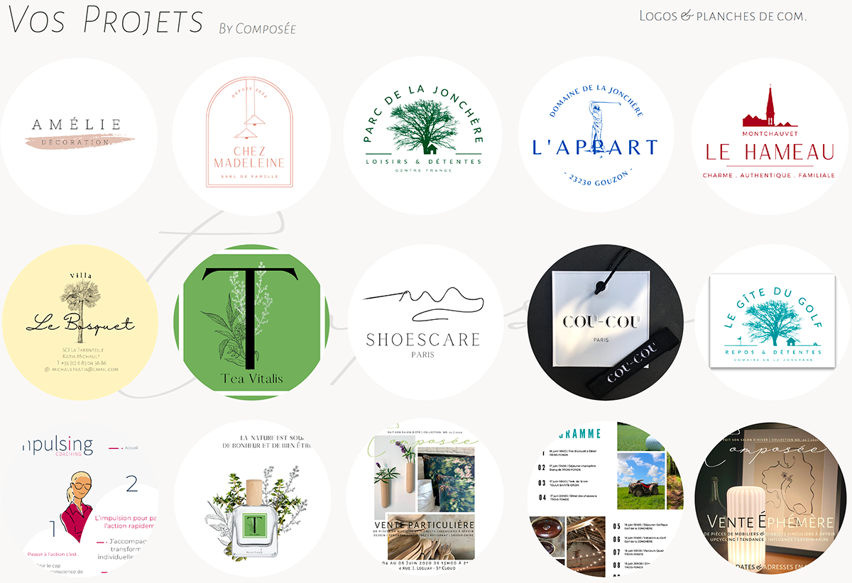 exemples de realisations d'identite visuelle par Composeee
